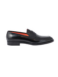 SANTONI black leather moccasin