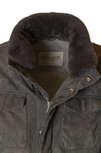 Field jacket in suede by Mandelli