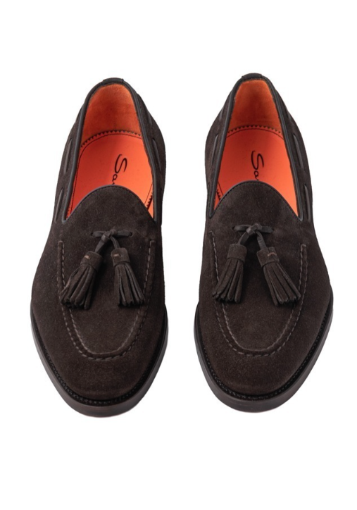 Suede moccasin with tassels by SANTONI