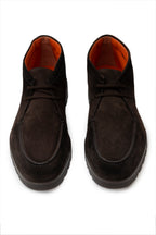 Suede lace-up ankle boot by Santoni