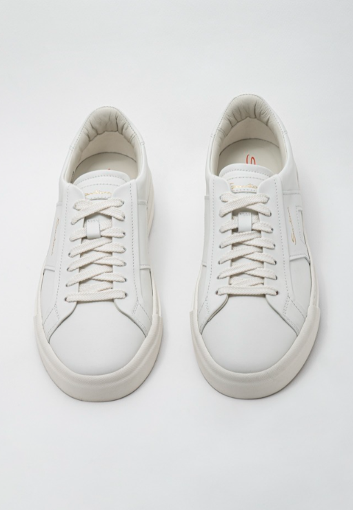 Sneaker in pelle bianca by Santoni